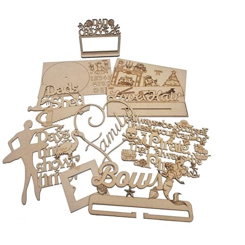 Image of Crafters Selection Sample Box – Variety of MDF Craft Shapes & Craft Blanks for DIY Projects – Ideal for Painting, Decoupage & Gifting – Random 3mm or 6mm Items – Unique Crafting Surprise Box