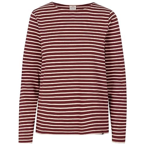 Image of Trespass Womens Long Sleeve Striped Pullover Top with Ribbed Cuffs Karen