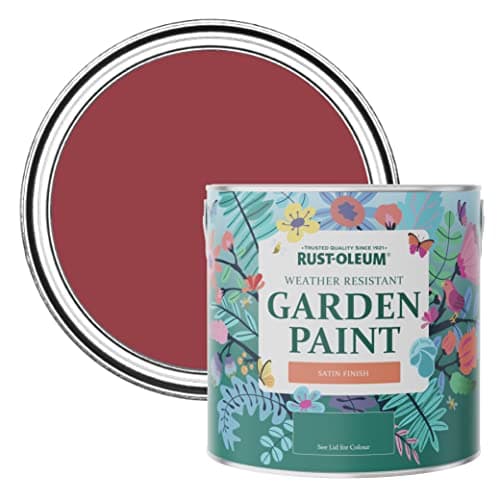 Image of Rust-Oleum Red Mould-Resistant Garden Paint In Satin Finish - Soho 2.5L