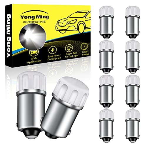 Image of YONGMING H6W T4W BA9S BA9 LED Bulbs 53 57 1895 64111 1891 Led Bub for Car Side Marker Dome Map License Plate Lights White 12V Pack of 10