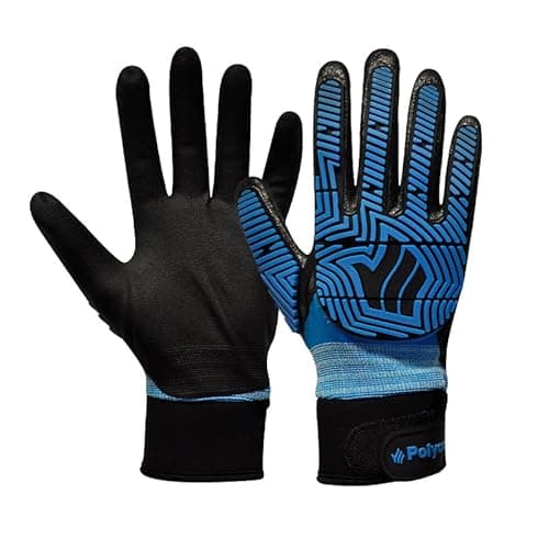 Image of POLYCO Polyflex Hydro TP Safety Gloves with Impact Protection and Touchscreen Ready - Blue/Black PHYTP (9 (L))