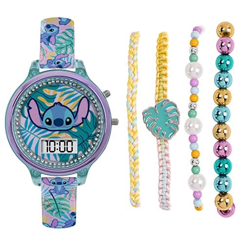 Image of Lilo and Stitch Disney Digital Watch and Bracelet Set LAS40001ARG AMZ