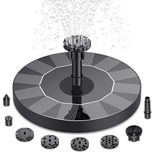 Image of AISITIN Solar Water Fountain, Upgrade Circular Bird Bath Water Pump with 6 Nozzles Floating Water Feature Fountain Pump for Outdoor Small Pond, Patio Garden and Fish Tank