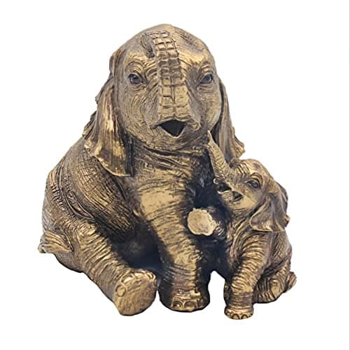 Image of Lesser & Pavey Reflections Bronze Resign Animal Ornament - Elephant and Calf