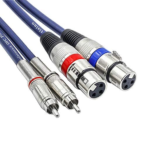 Image of Tisino Dual Female XLR to RCA Cable, 2 XLR to 2 Phono Plug HIFI Stereo Audio Connection Microphone Cable Wire Cord - 1.5m/5 Feet