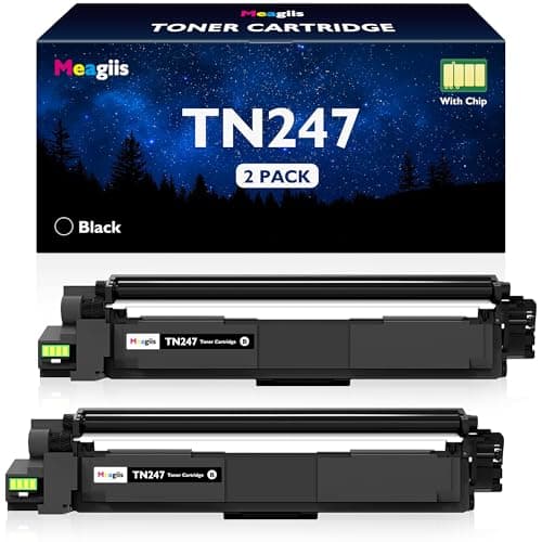 Image of Meagiis TN247 Black Toner Cartridge Compatible for Brother TN-247BK TN-243BK TN247 TN243 Black Toner for DCP-L3550CDW Toner HL-L3210CW HL-L3230CDW MFC-L3710CW MFC-L3770CDW DCP-L3510CDW (2 Black)