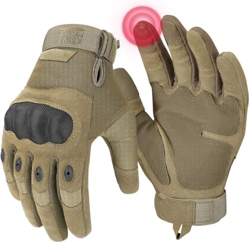 Image of KEMIMOTO Motorcycle Gloves, Full Finger Outdoor Gloves for Men, Motorbike Glove with Touchscreen for Motorcycle, Cycling, Camping, Hiking, Outdoor Sports