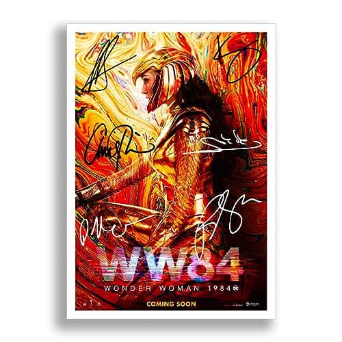 Image of Mounted Gifts Wonder Woman 1984 Movie Cast Signed A4 Poster Photo Print Framed Autograph Gift 2020 Film WW84 (A4 Poster Only)
