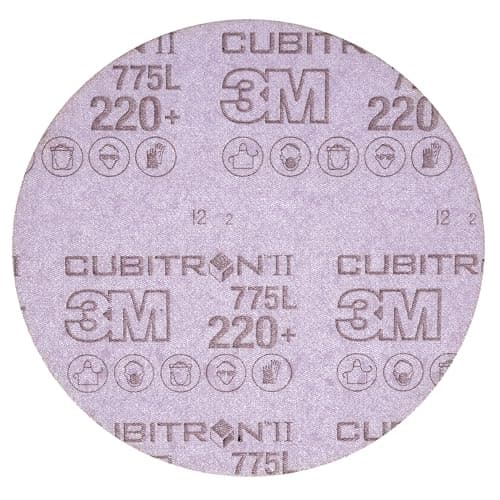 Image of 3M Cubitron II Hookit Film Disc 775L, 220+ 3MIL, 3 in x NH, Die 300V, 50/Carton, 50 ea/Case