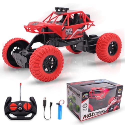 Image of LKNBIF Remote Control Cars, Kids RC Cars High-Speed Off-Road Race Car with Rechargeable Battery, Radio Controlled Truck Toy for Kids Christmas Birthday Gifts for Aged 4 and Up-Blue