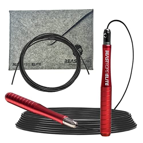 Image of Beast Gear Speed Jump Rope for Fitness, Adjustable Aluminium Skipping Rope, Crossfit for Home Workout, Boxing, Jumping Rope with Spare Rope, MMA, HIIT Exercise for Men, Women & Children