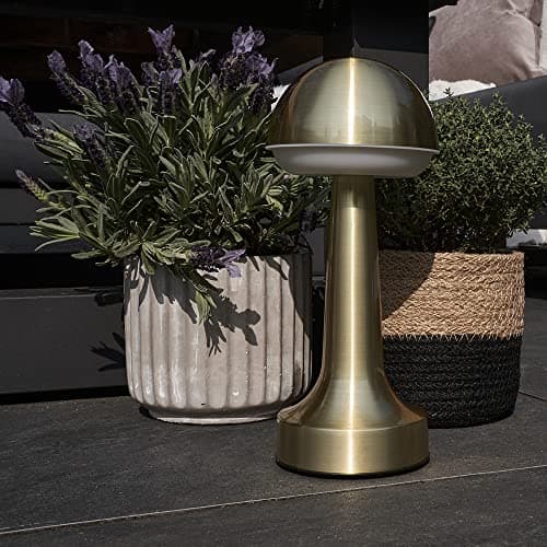 Image of MiniSun | Contemporary Wireless Brass Touch Table Lamp with an Integrated Rechargeable LED Mood Light | Table Lamps, Home Décor & Improvement Essential