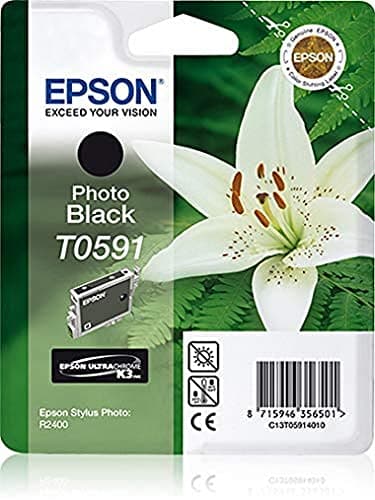 Image of Epson T0591, Print Cartridge, 1 x Photo Black, Blister with RF Alarm, Genuine