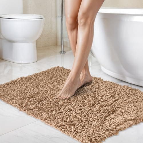 Image of Emma Barclay Tumble Twist Pure Cotton 2pc Bath set in Coffee - Mat 50x80cm / Pedestal 50x40cm
