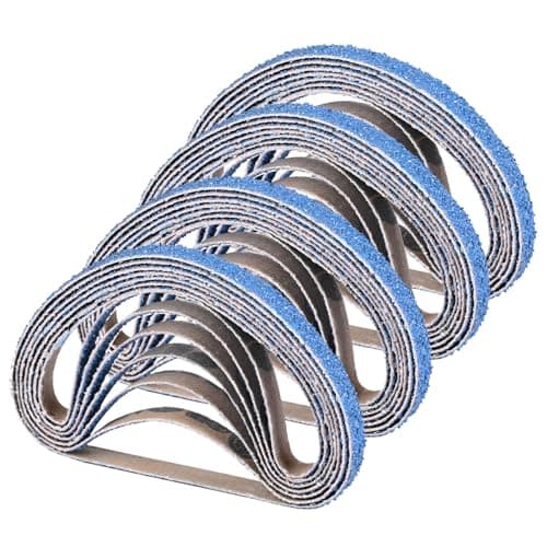 Image of Shineboc Sanding Belt 10 x 330 mm, 40PCS Sander Belts 40/60/80/120/240/400 Grit for Polishing Metal, Wood