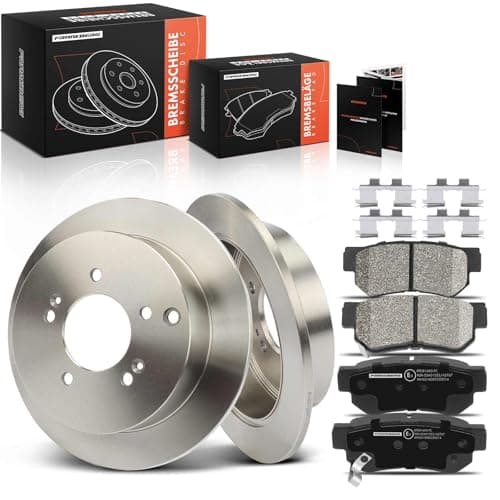 Image of Frankberg Brake Kit incl. 2x Brake Disc + 4x Brake Pad Rear Compatible with Santa Fé I SM Tucson JM Sportage JE KM Trajet FO Highway Van Replace# 5830239A40
