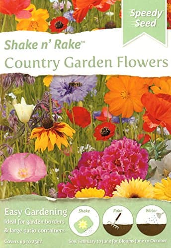 Image of Country Garden Flower Seeds Mix/Shake and Rake/Covers up to 25sq m/for Borders & containers/Pollen, Butterfly & Bees Sow by 12/2021