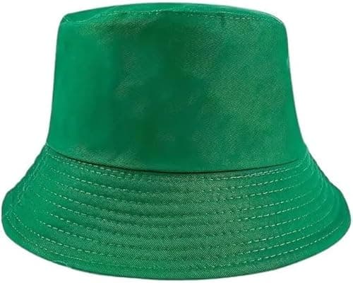 Image of HAJRA® Unisex Cotton Bucket Hat, Summer Sun Hat Plain, Ideal for, Hunting,Hiking, Camping, Fishing, Holidays. Bucket Hat Design Fits All Men, Women 56-58cm (UK, Alpha, One Size, Baby Green)