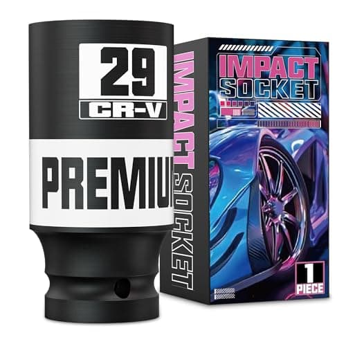 Image of Aurlloct 1/2" Drive Impact Socket Single, 29 mm Hex Long Socket for Auto Motive Trucks Car Tires Tractors Engines Repairing DIY Mechanic Tool