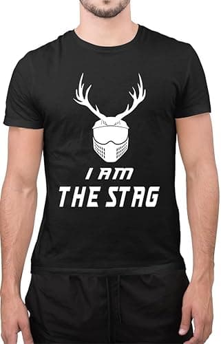 Image of Graphic Impact Funny I Am The Stag Gift Mens Biker Beer Christmas Birthday Novelty Top T-Shirt (Black, Medium)