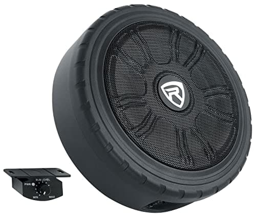 Image of Rockville WHEEL OF BASS 8" Slim Under-Seat Powered Truck/Car Audio Subwoofer Sub
