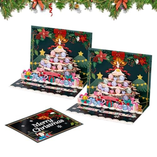 Image of Jlobnyiun Merry Christmas Cards,Funny Greeting Cards | 3D Merry Christmas Cards With Envelopes - For Everyone Women Men Children Young People Grandma Grandpa Woman Man Daughter Family Friends