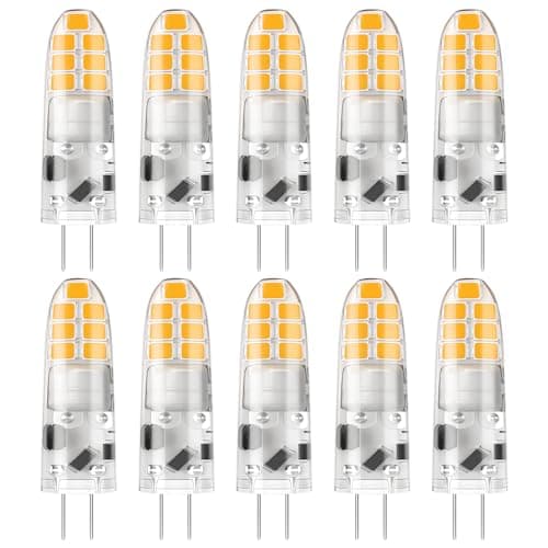 Image of DiCUNO G4 LED Bulbs 2W Warm White 3000K, 20W Halogen Equivalent, 12V, G4 Bi-Pin LED Light Bulbs, Non-Dimmable Light for Home Lighting, 200LM, Pack of 10