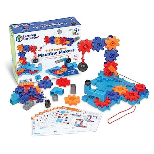 Image of Learning Resources STEM Explorers™ Machine Makers, 60 Pieces, Ages 5+, Build It Yourself Engineering Toys