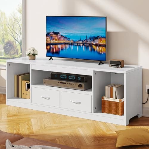 Image of YITAHOME 148 cm TV Stand Cabinet for TVs up to 65 inch with 2 Doors– 3 Levels Adjustable Shelves Entertainment Centre for Living Room and Bedroom