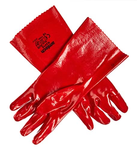 Image of Amtech N2410 Gauntlet Gloves XL (Size 10) Heavy Duty, Suitable for the dirtier cleaning and maintenance tasks, Red