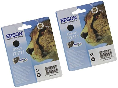 Image of Epson T0711 x2 Ink Cartridge, Black (Pack of 2), Genuine