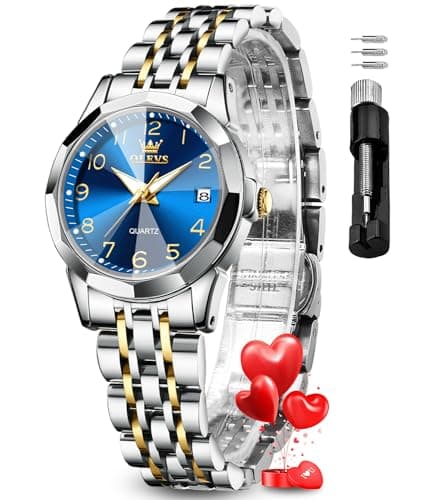 Image of OLEVS Womens Watch Fashion Dress Diamond Female Watches for Ladies Analog Quartz Stainless Steel Waterproof Luminous Day Date Wristwatch