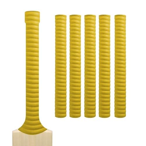 Image of Cricket Bat Grips – Premium Rubber Cricket Bat Grip Tape for Maximum Hold & Shock Absorption (2, Yellow, Coil)