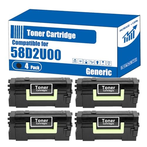 Image of Compatible for Lexmark 58D2U00 Toner Cartridge MS725 MS823 MS825 MS826 MX722 MX822 MX826 Printers, High Yield 55000 Pages, Accurate Imaging Rich Colors (4 Pack Black)