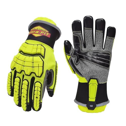 Image of Intra-FIT Professional Rescue & Extrication Gloves - EN388 Certified (3X44EP), Cut & Puncture Resistant with TPR Impact Protection, Hi-Vis Water Repellent for Emergency & Heavy-Duty Work