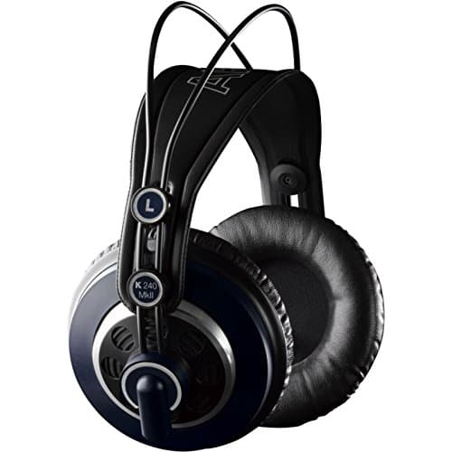 Image of AKG K240 MKII Professional Semi-Open Over-Ear Studio Headphones, Self Adjusting Headband, High Performance Design, 3mm and 1/4" adapters - Black and Blue