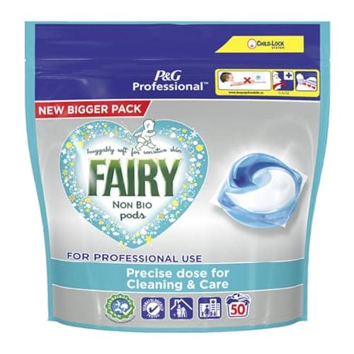 Image of Fairy Non-Bio Professional Washing Pods, Liquid Capsules - Gently Clean Clothes & Care for Sensitive Children's and Family Skin, Bulk Buy, 50 Capsules (Pack of 2)