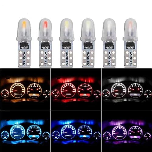 Image of YOUNLEN T5 LED Bulbs, 2721 27 37 286 PC74 LED Bulb, for Car Interior Light Dashboard Auto Instrument Lamp Replacement, 12V 0.6W 40LM 3014 Chips, Pack of 10(White)