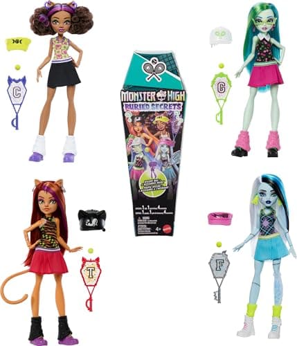 Image of Monster High Buried Secrets Dolls and Accessories, Cozy Creepover Theme with Mystery Doll and 5 Unboxing Surprises (Characters May Vary), HYV64
