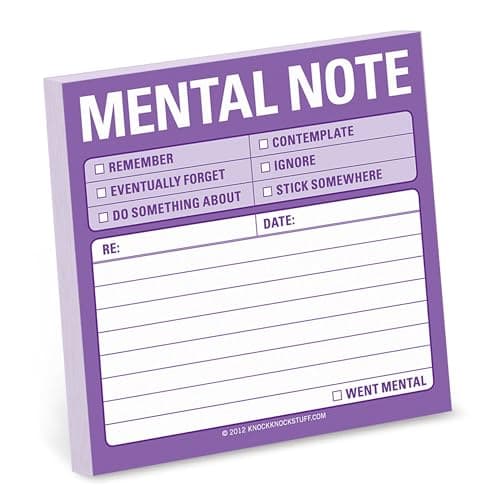 Image of 1-Count Knock Knock Mental Note Sticky Notes, to Do List Notepads, 3 x 3-inches Each