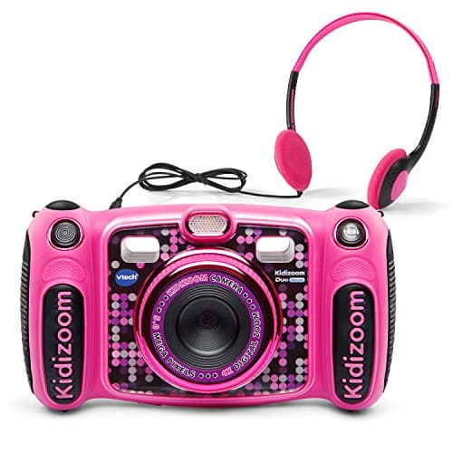 Image of VTech Kidizoom Duo 5.0 Deluxe Digital Selfie Camera with MP3 Player & Headphones, Pink