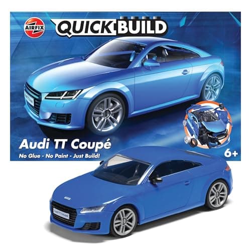 Image of Airfix QUICKBUILD Model Car Kit - J6054 Audi TT Coupe Blue Model Building Kits for Kids 6+, Construction Toys for Boys & Girls, No Glue Model Making - Classic Vehicle Gifts Plastic Craft Set