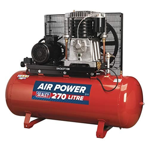 Image of Sealey Sac62710B Compressor 270Ltr Belt Drive 10Hp 3Ph 2-Stage