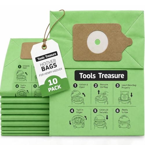 Image of Pack of 10 Henry Hoover Bags compatible with Numatic Henry Hetty Basil James hoover bag for henry vacuum cleaner NVM1C NVM1C2 NVM1B Vacuum Dust Bags for Henry Hoover Vacuum Double Layer Paper dust bag