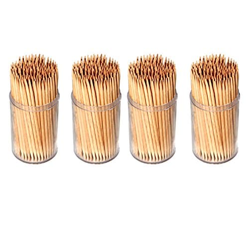 Image of Invero® 600 x Pack of Party Bamboo Wooden Cocktail Sticks Toothpicks Tooth Picks for Desserts Parties, Office, Home, & Dental Hygiene | Eco Friendly and Odor Free