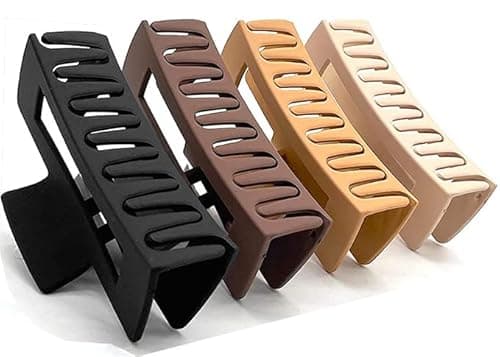 Image of QAIMER hair claw clips for women thick hair, 4.1 inch matt coated hair clips women for thick & thin hairs, 4PCS