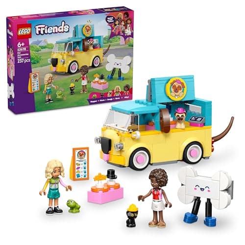 Image of LEGO Friends Pet Accessories Van - Toy Animal Playset w/ 2 Mini Dolls, Pet Dog, Cat & Frog Figures - Birthday Gift Idea for 6+ Year Old Girls - 42678