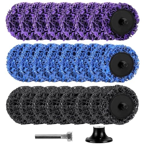 Image of ZDNT Pack of 24 CSD Disc, 50 mm Diamant Coarse Cleaning Disc, Bonded Abrasive Wheels for Angle Grinder, Black, Blue, Purple