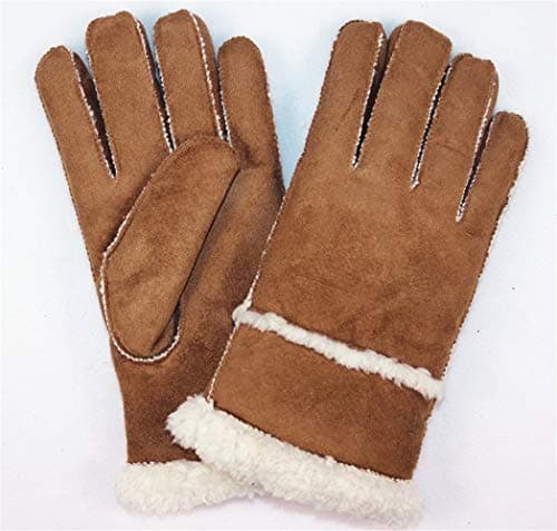 Image of IPENNY Unisex Sheepskin Mittens with Super Warm Soft Fluffy Lining Plush Thermal Winter Gloves Windproof Cycling Fur Gloves Outdoor Sports Mittens Hand Warmer