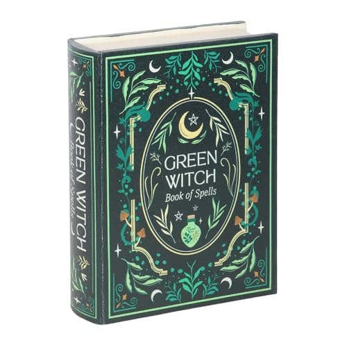 Image of Something Different Wholesale Green Witch Book Shaped Storage Box | Mystical Book Design | Secret Compartment | Home Decor